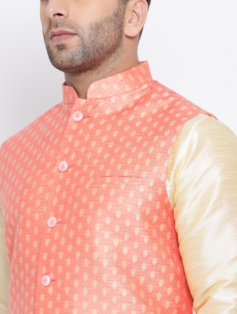 men self design kurta churidar with jacket - 21728473 - Standard Image - 4