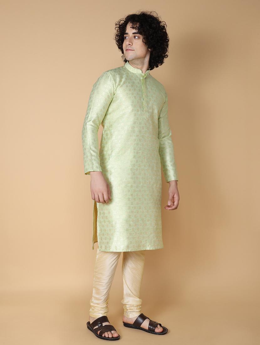 men self design kurta churidar ethnic wear set - 21728541 - Standard Image - 1