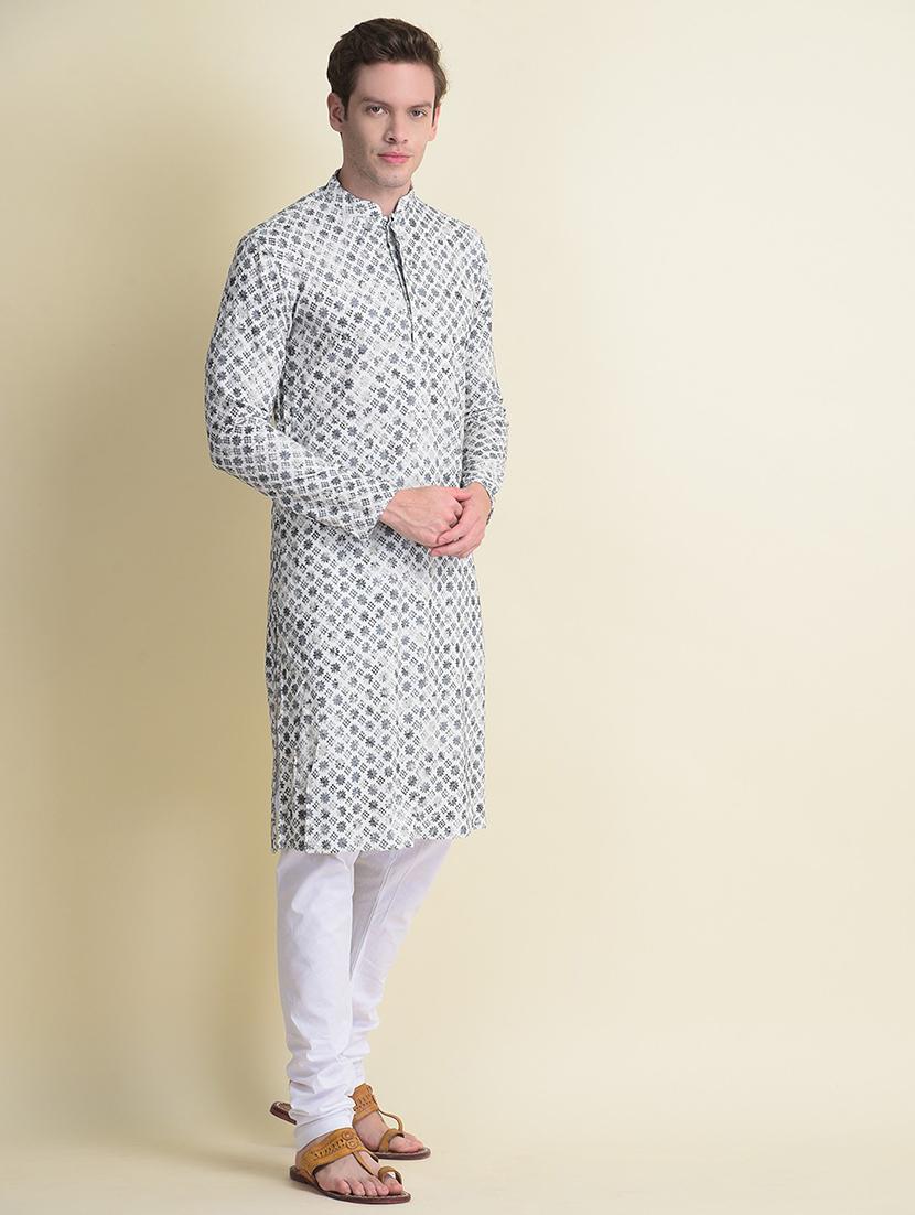 men printed kurta churidar ethnic wear set - 21728580 - Standard Image - 1