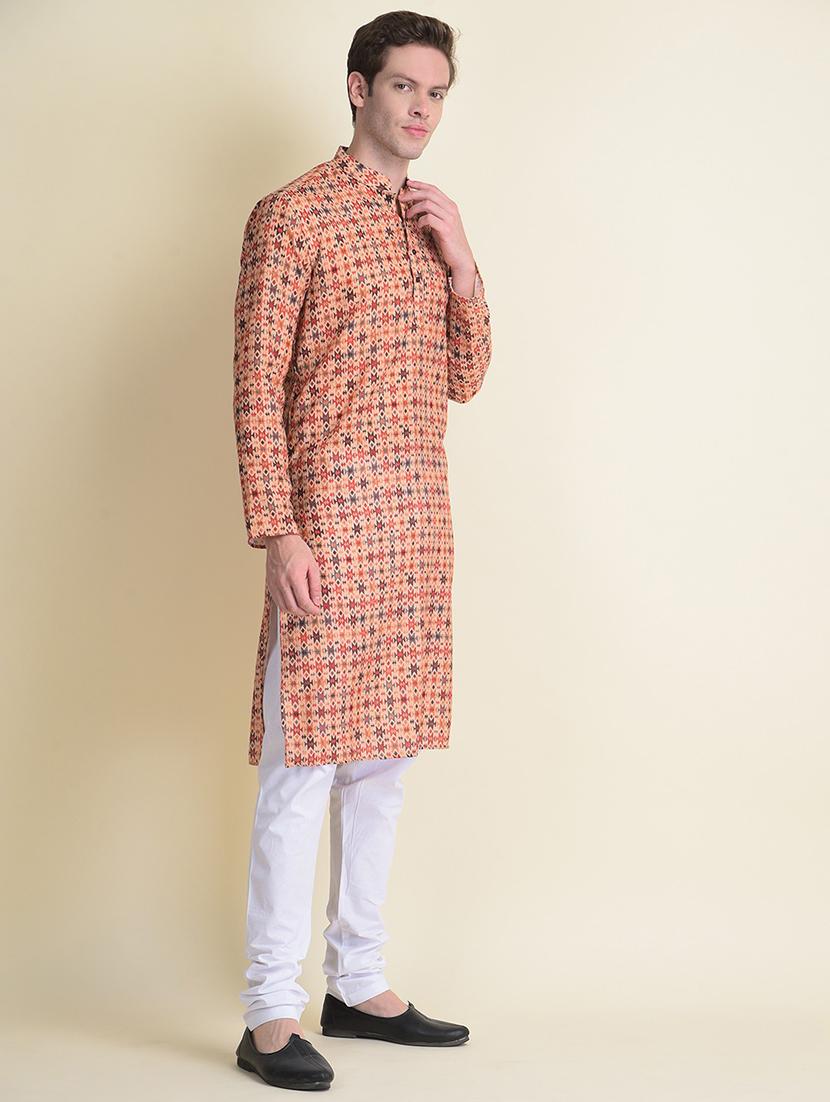 men long sleeve kurta churidar ethnic wear set - 21728600 - Standard Image - 1