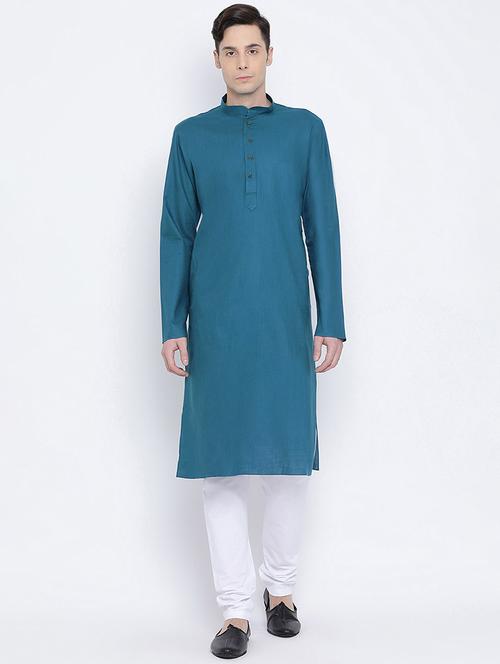 men solid kurta churidar ethnic wear set - 21728655 -  Standard Image - 0