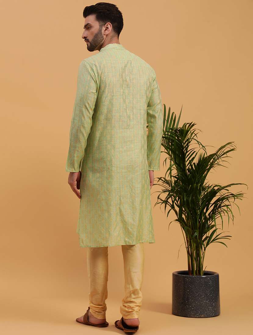 sea green silk blend kurta churidar ethnic wear set - 21728706 - Standard Image - 1