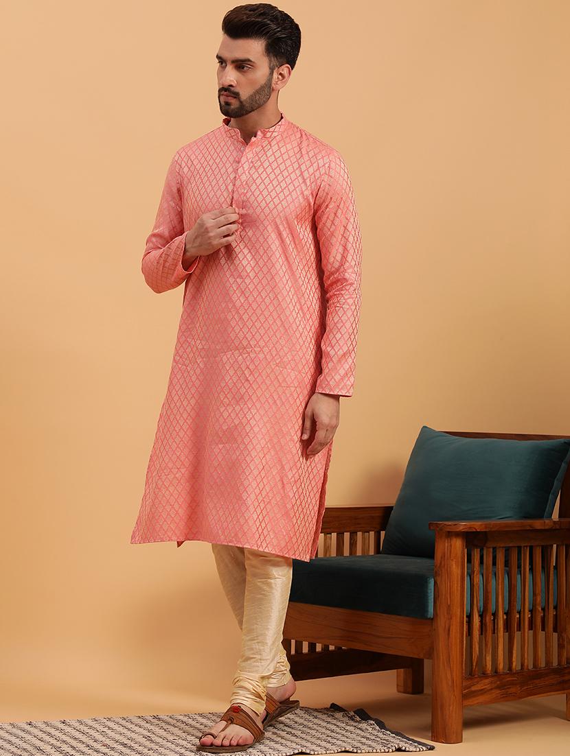 men long sleeve kurta churidar ethnic wear set - 21728725 - Standard Image - 1