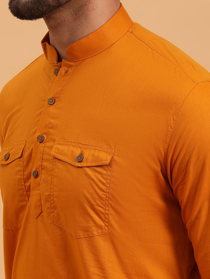 men solid kurta dhoti ethnic wear set - 21728734 - Standard Image - 4
