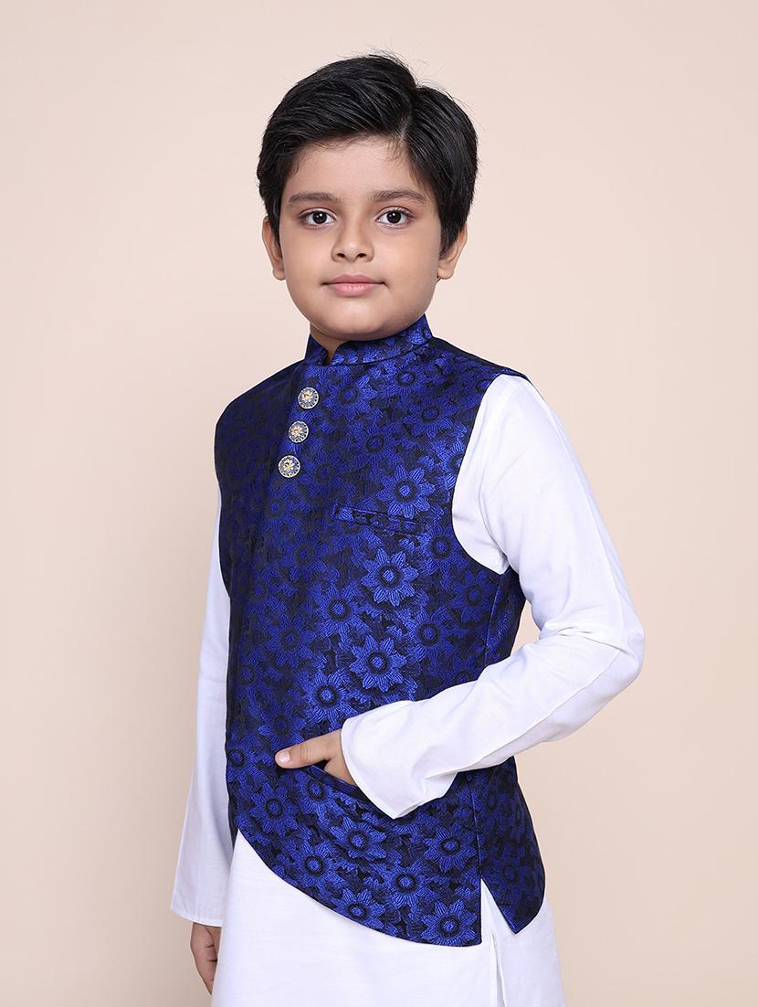 boys self design nehru jacket - 21728746 - Standard Image - 1