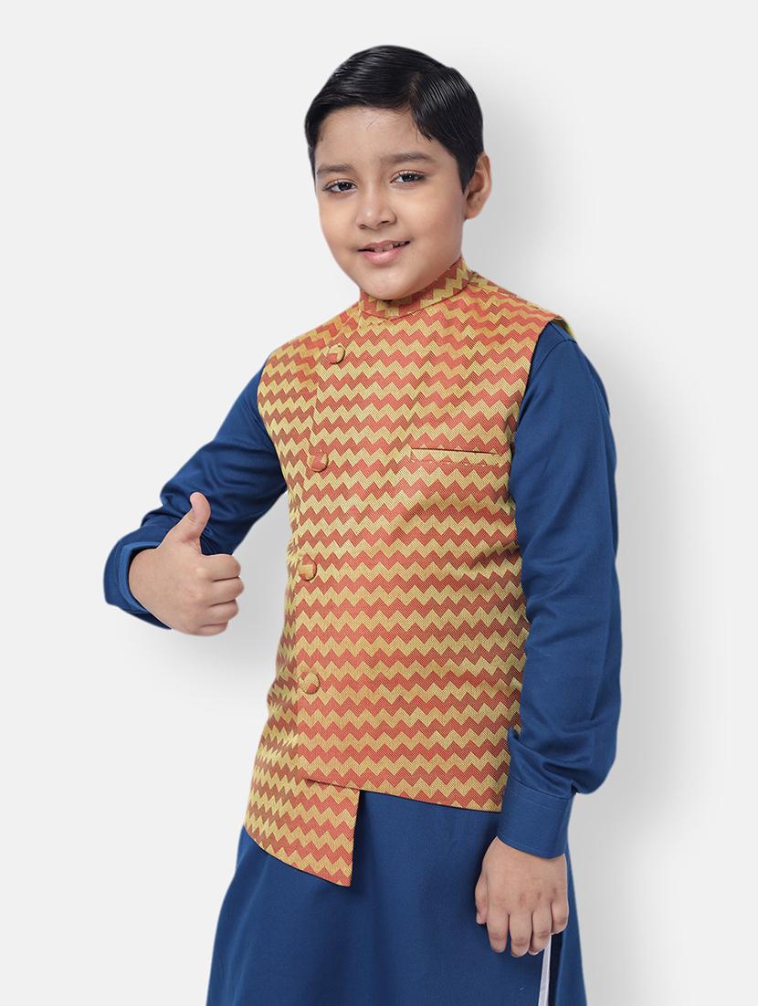 boys self design nehru jacket - 21728771 - Standard Image - 1