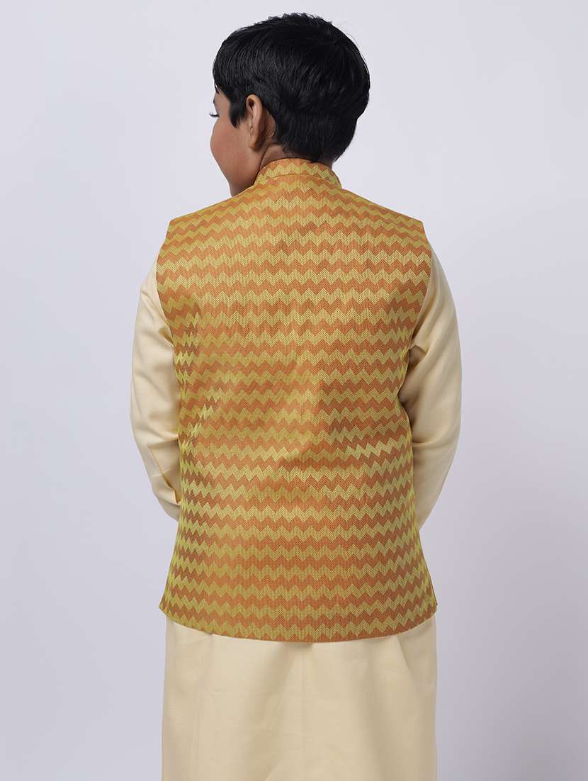 boys chevron sleeeveless nehru jacket - 21728772 - Standard Image - 1
