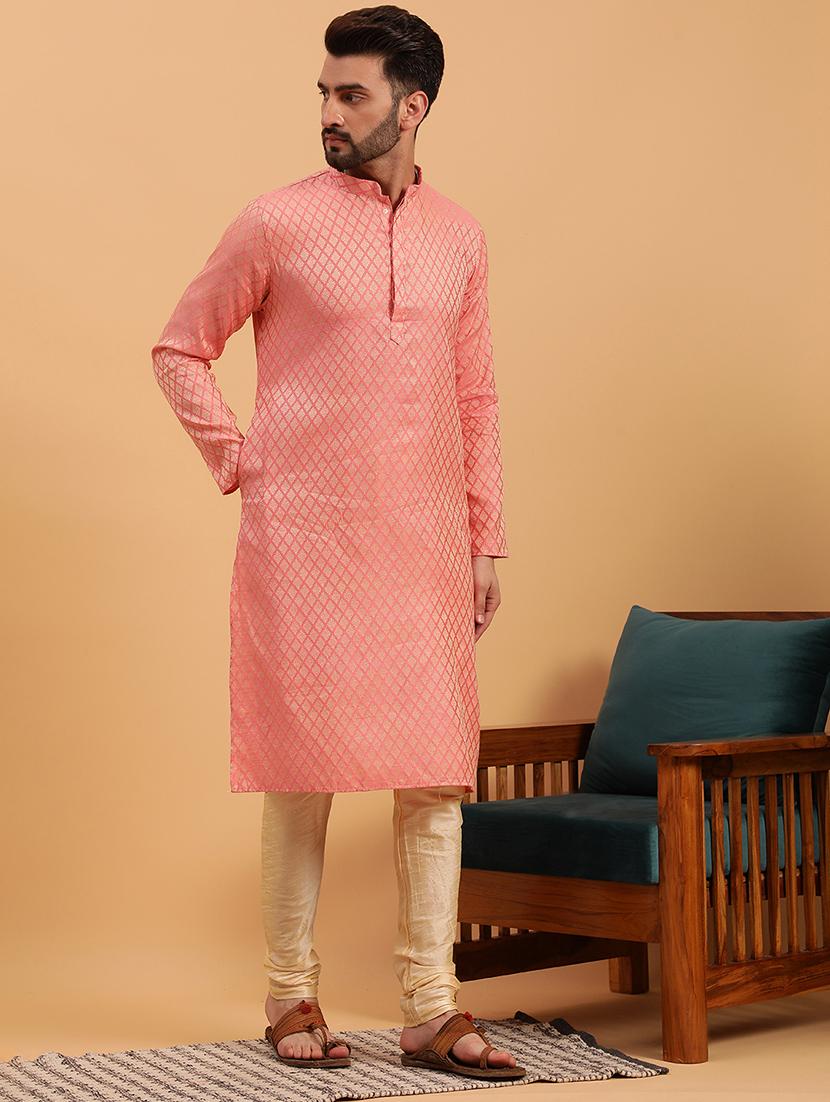 men mandarin neck long sleeve festive wear kurta - 21728848 - Standard Image - 1