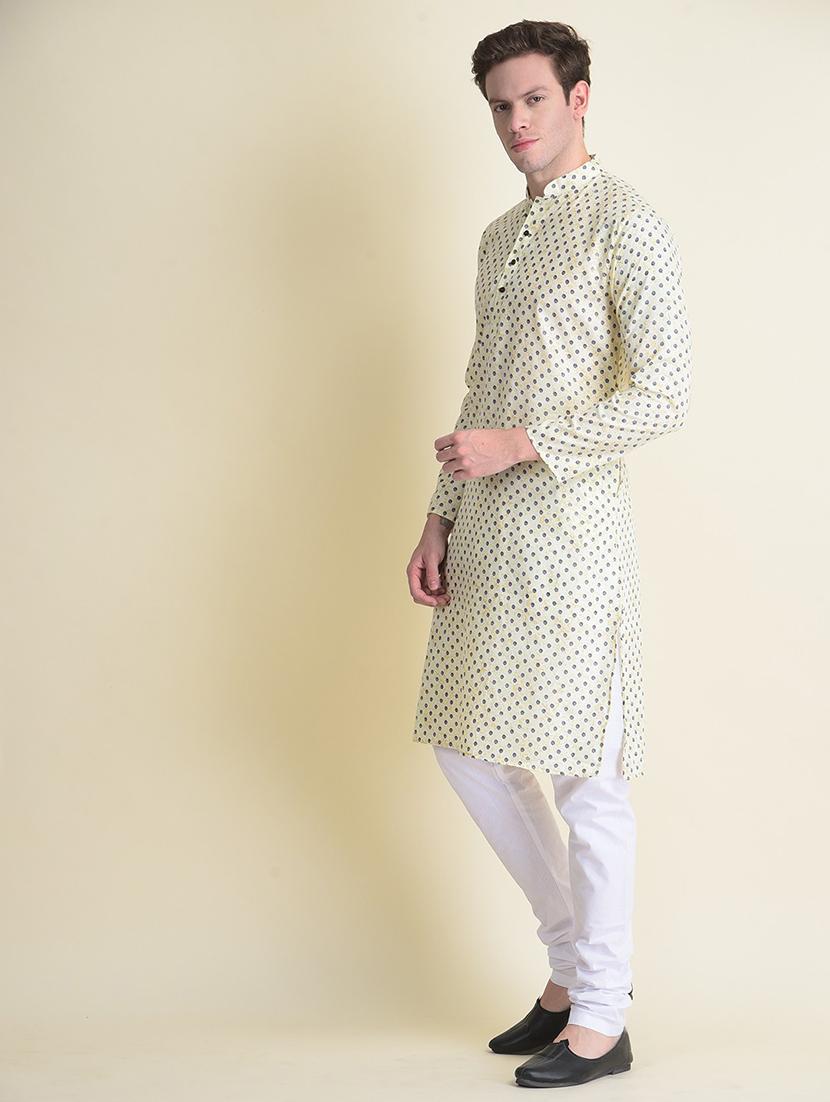 men printed kurta churidar ethnic wear set - 21728864 - Standard Image - 1