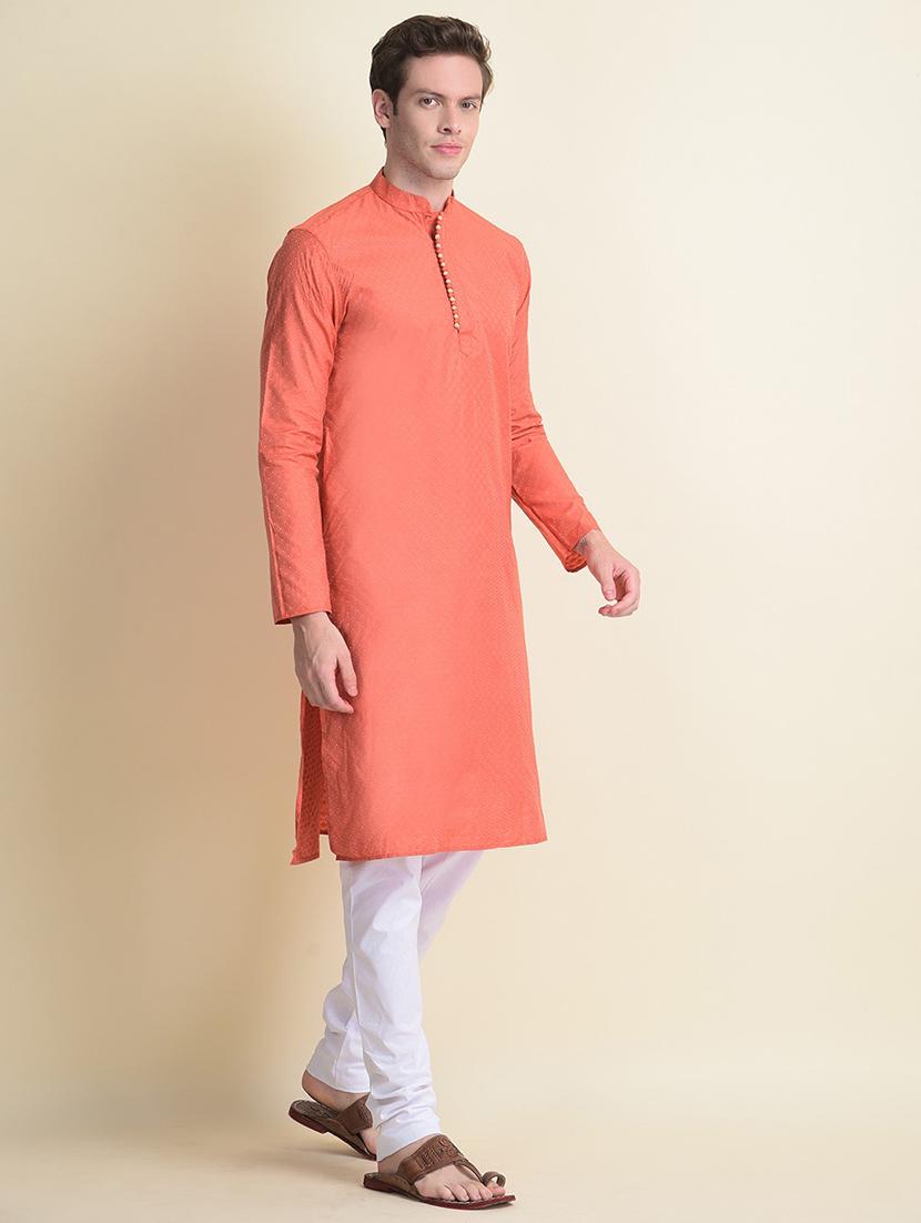 men printed mandarin neck long kurta - 21728867 -  Standard Image - 1