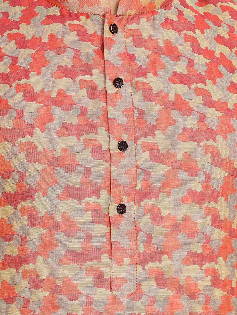 men printed mandarin neck long kurta - 21728891 - Standard Image - 4