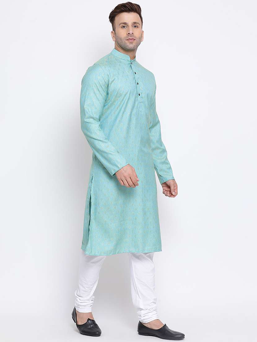 men self design mandarin neck kurta  - 21728902 -  Standard Image - 1