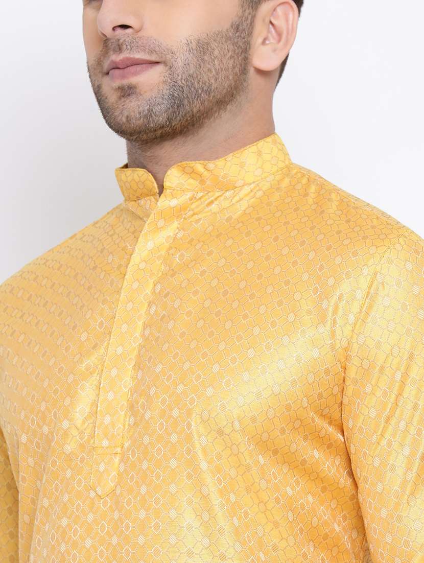 men self design long sleeve kurta  - 21728917 -  Standard Image - 4