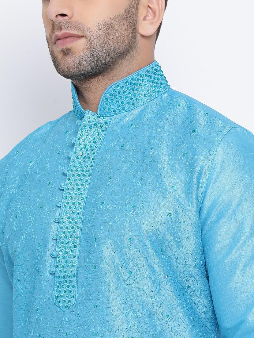 men self design long sleeve kurta - 21728921 - Standard Image - 4
