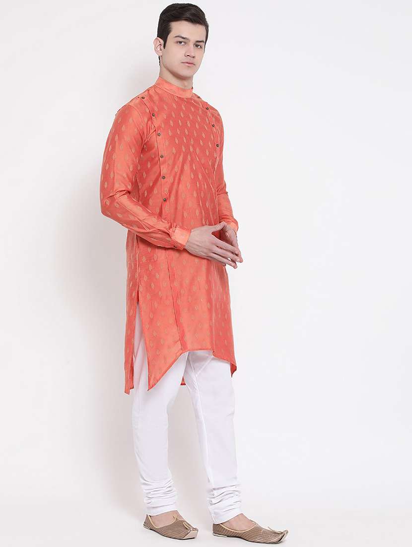 men self design long sleeve kurta - 21728922 - Standard Image - 1