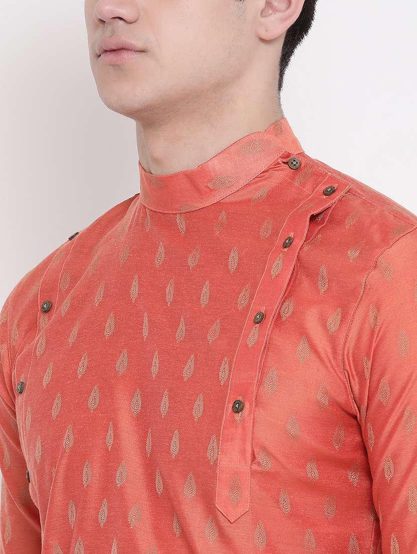 men self design long sleeve kurta - 21728922 - Standard Image - 4