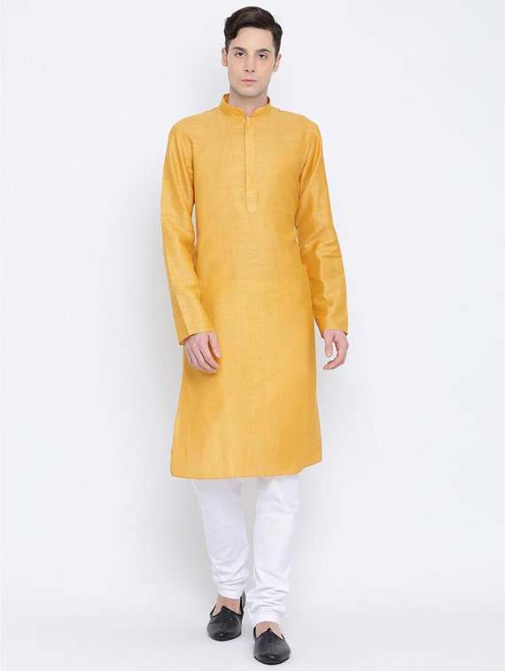 men solid mandarin neck kurta 