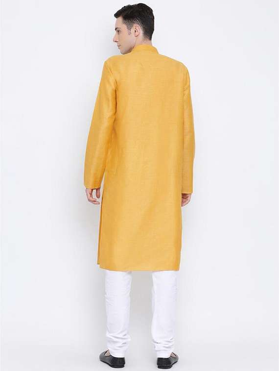 men solid mandarin neck kurta - 21728937 - Standard Image - 1