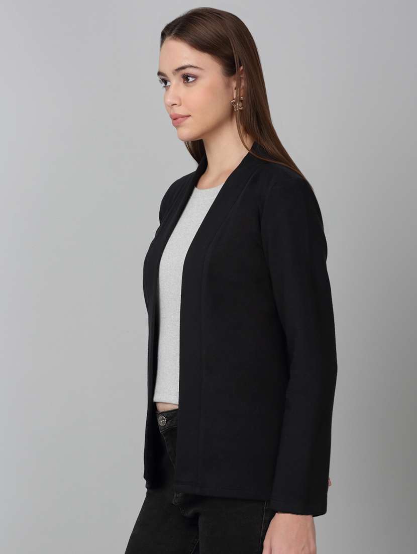 women solid long sleeve shrug - 21729130 -  Standard Image - 1