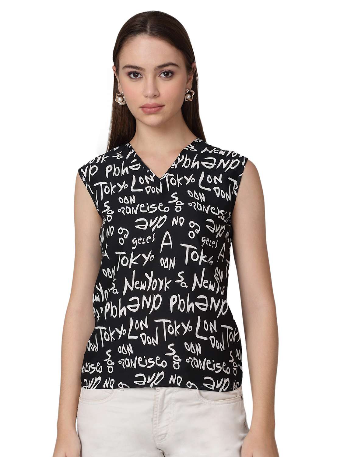 women printed sleeveless top - 21729136 - Zoom Image - 0