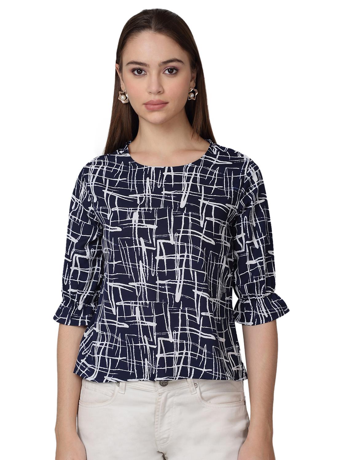 women printed round neck top - 21729163 - Zoom Image - 0