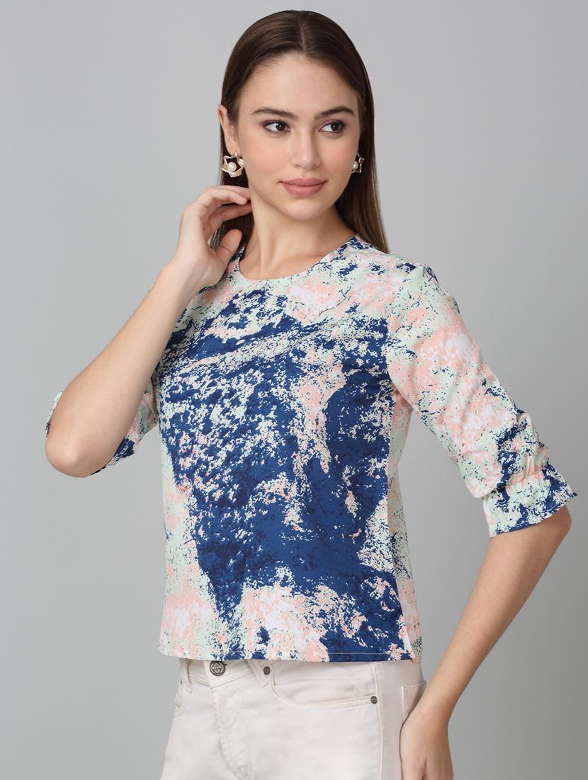women printed round neck top - 21729164 -  Standard Image - 1
