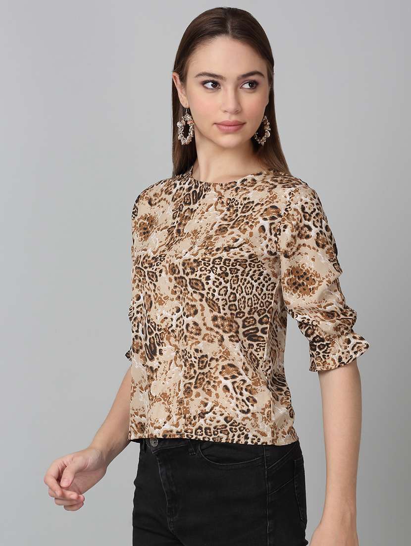 women printed round neck top - 21729165 -  Standard Image - 1