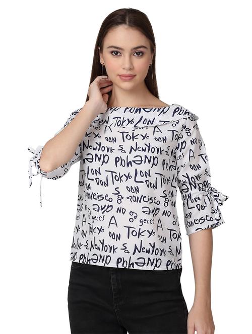 women printed round neck top - 21729166 - Standard Image - 0