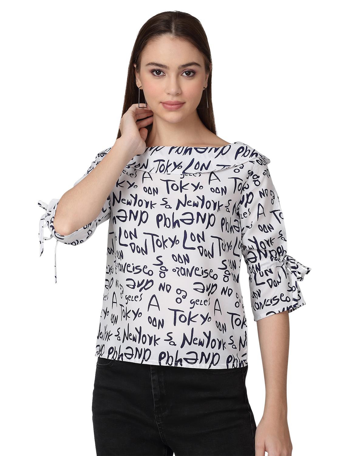 women printed round neck top - 21729166 - Zoom Image - 0