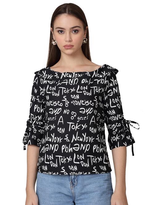 women printed three quarter sleeves regular top - 21729167 - Standard Image - 0