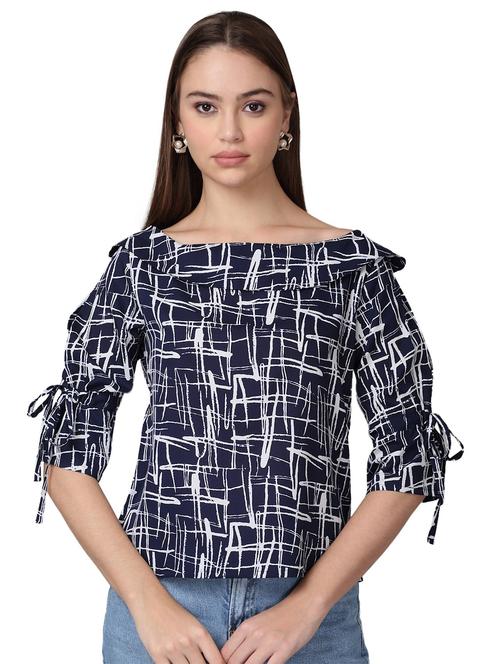 women printed three quarter sleeves regular top - 21729169 - Standard Image - 0