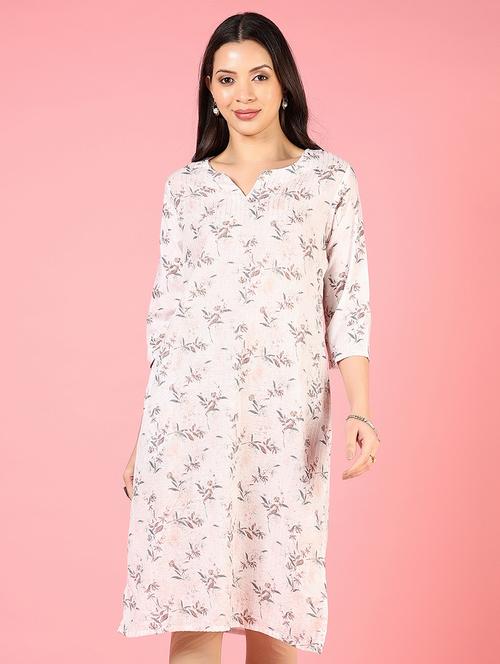 women three quarter sleeves straight kurta - 21729234 - Standard Image - 0