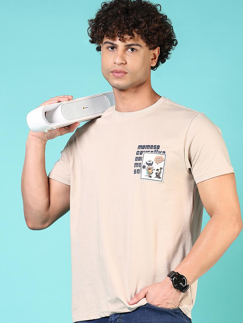men placement print round neck regular fit t-shirt - 21729254 - Standard Image - 1