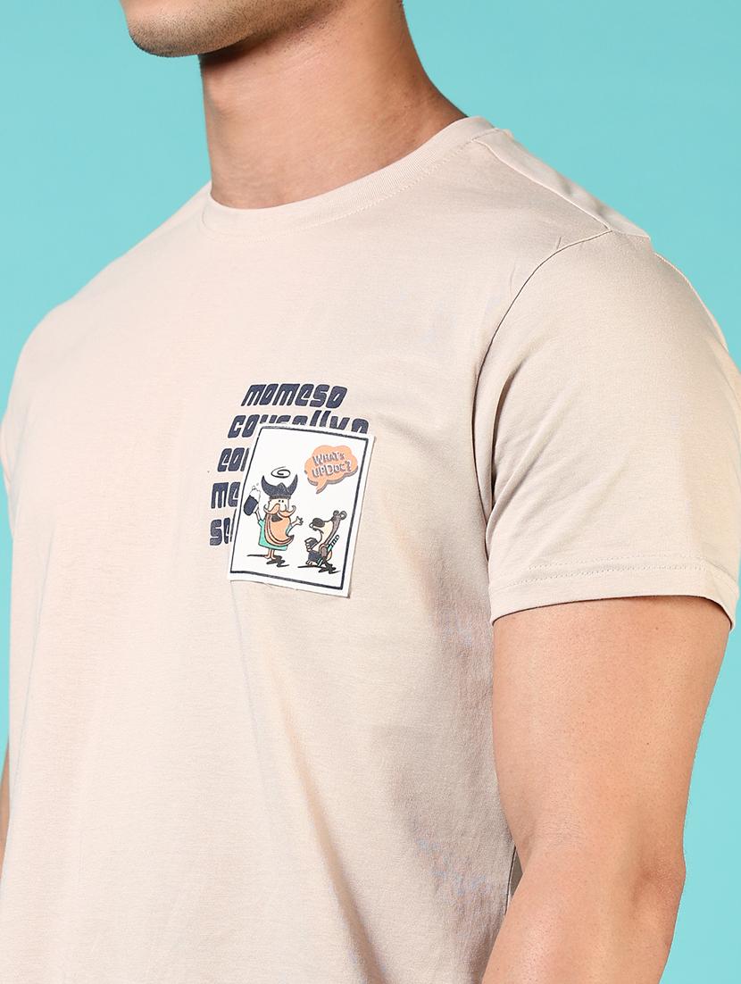men placement print round neck regular fit t-shirt - 21729254 - Standard Image - 4