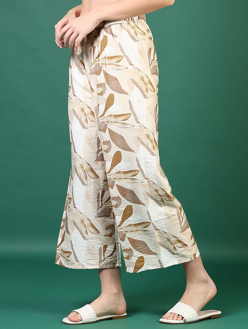 women printed mid rise straight palazzo - 21729277 - Standard Image - 1