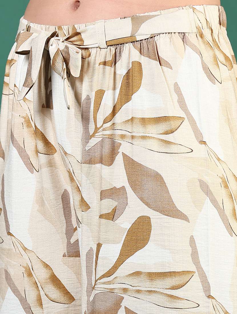 women printed mid rise straight palazzo - 21729277 - Standard Image - 4