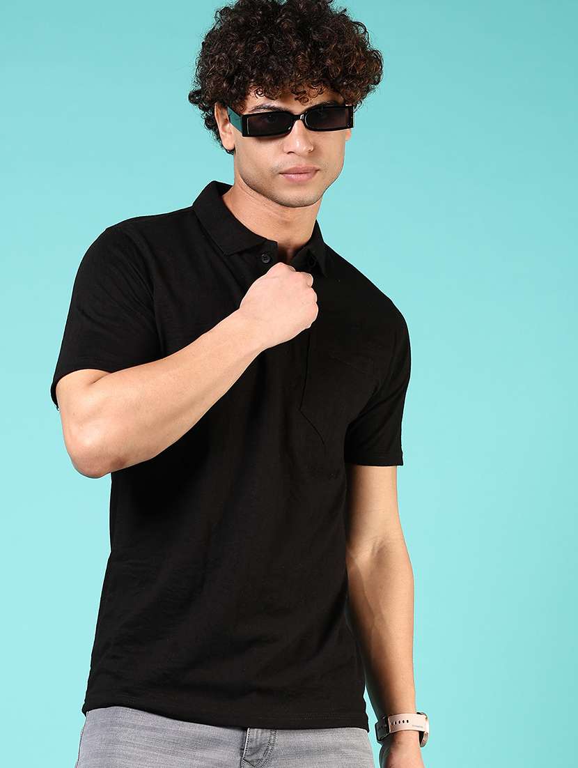 men solid short sleeve regular fit polo t-shirt - 21729294 -  Standard Image - 1