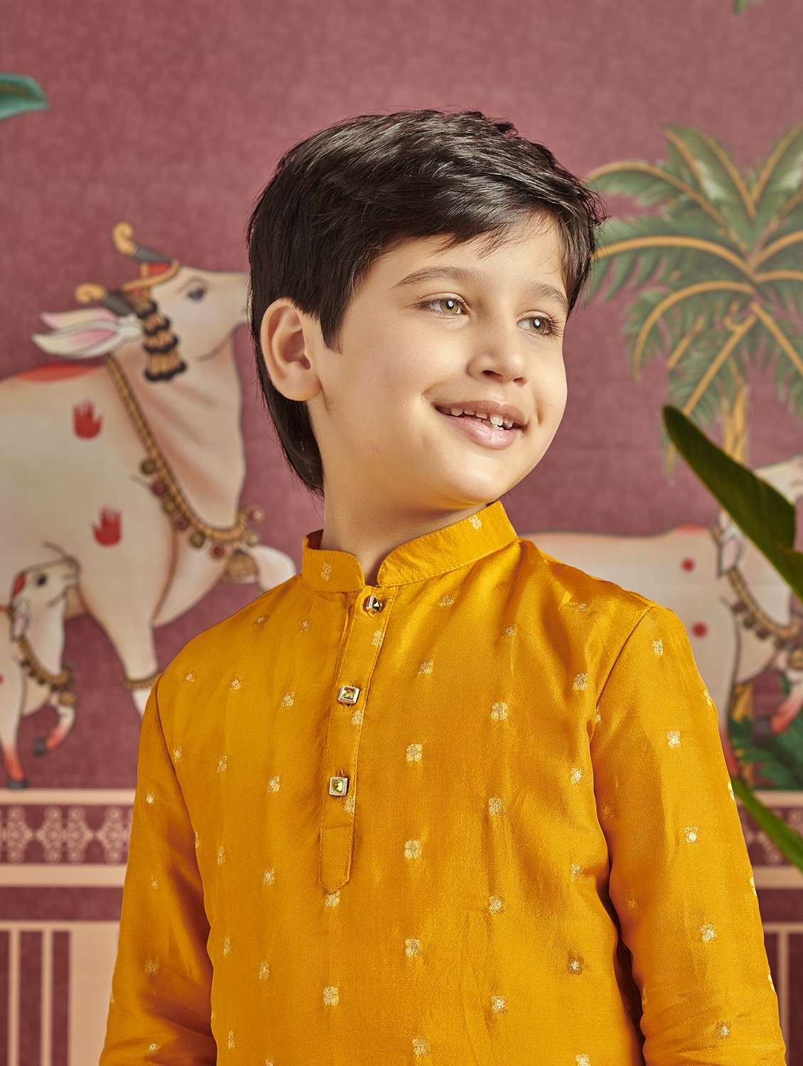 boys self design long sleeve kurta - 21729358 - Standard Image - 4