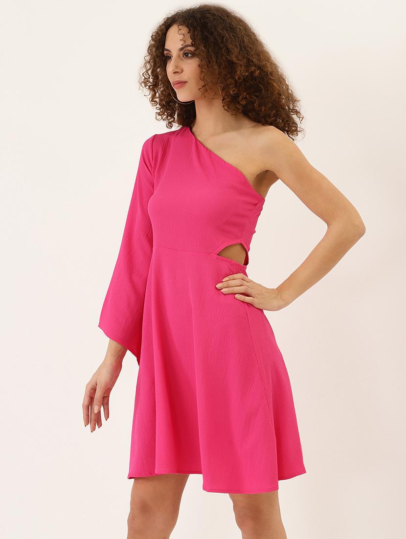 women pink solid a-line dress - 21729540 - Standard Image - 1