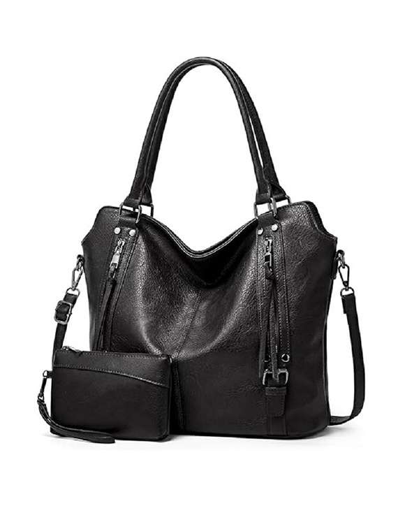 women solid pu leather handbag - 21729586 -  Zoom Image - 0
