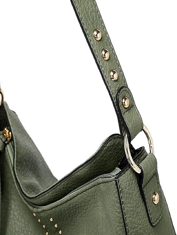 women solid pu leather handbag - 21729597 - Standard Image - 4