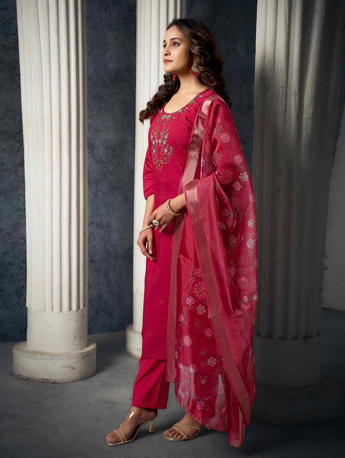 women embroidered kurta pant set with dupatta - 21729637 - Standard Image - 1