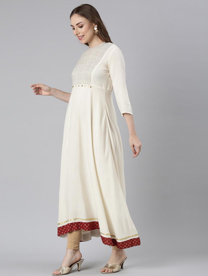 women round neck printed a-line kurta - 21729697 -  Standard Image - 1