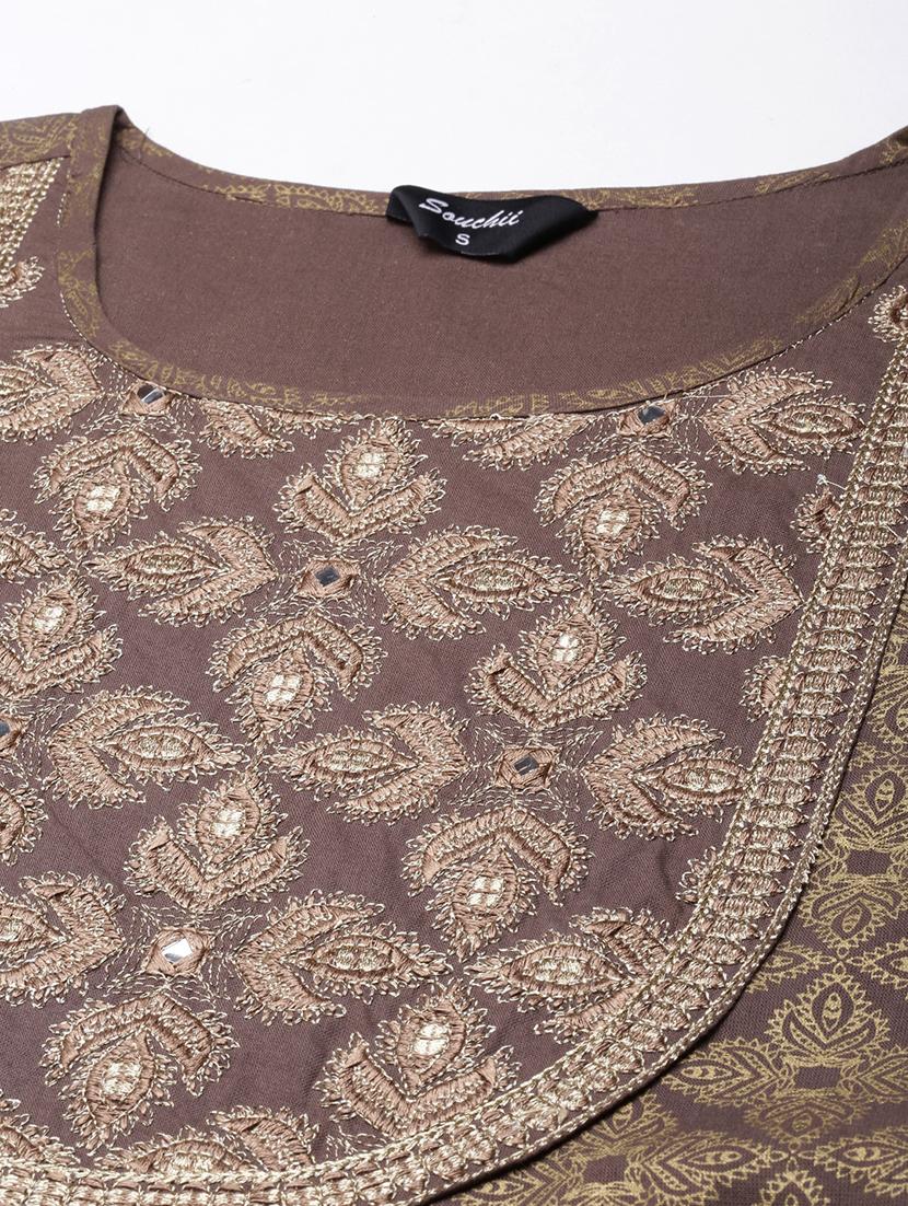 women round neck printed anarkali kurta - 21729699 - Standard Image - 6