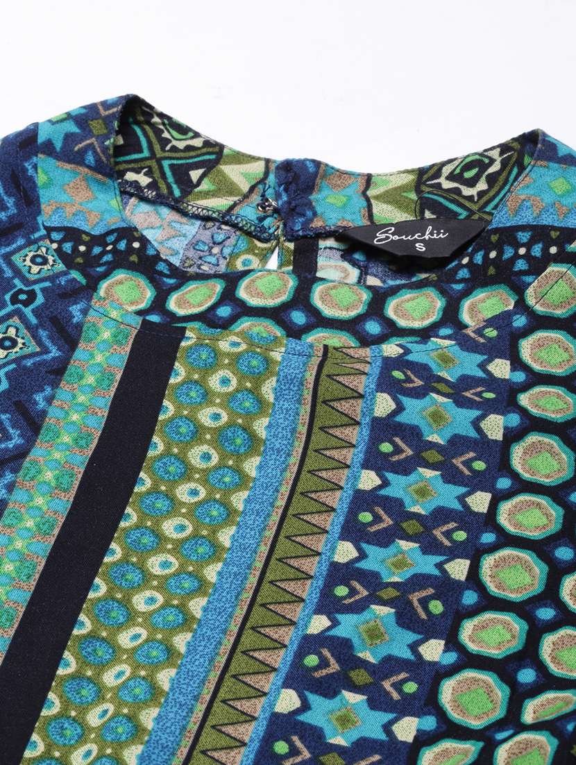 women printed round neck tiered dress - 21729712 -  Standard Image - 6