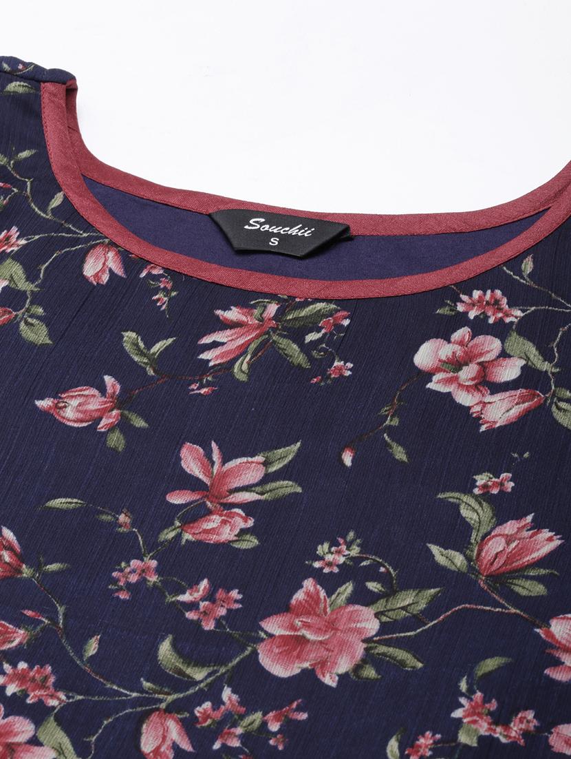 women floral printed round neck tiered dress - 21729717 - Standard Image - 6