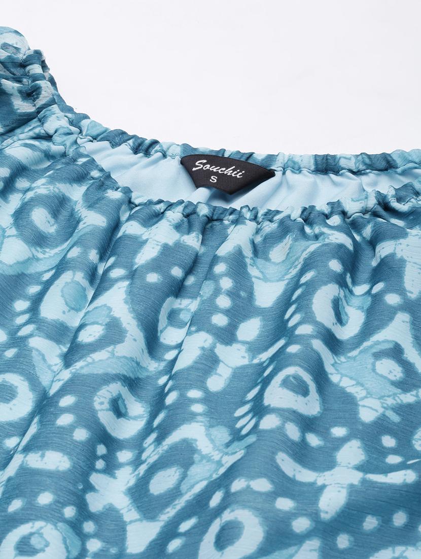 women blue three quarter sleeve tiered dress - 21729718 - Standard Image - 6