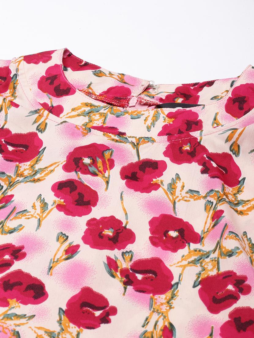 women floral printed mock neck tiered dress - 21729730 - Standard Image - 6