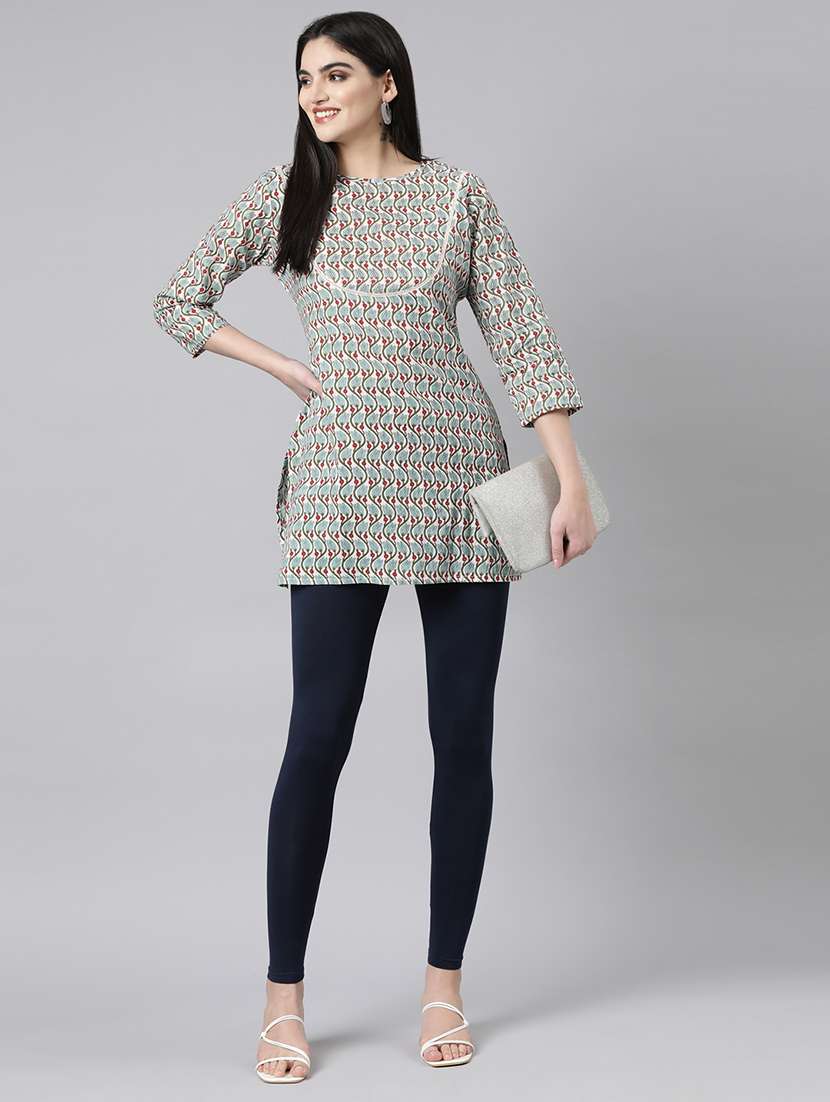 women three quarter sleeve straight kurti - 21729783 -  Standard Image - 4