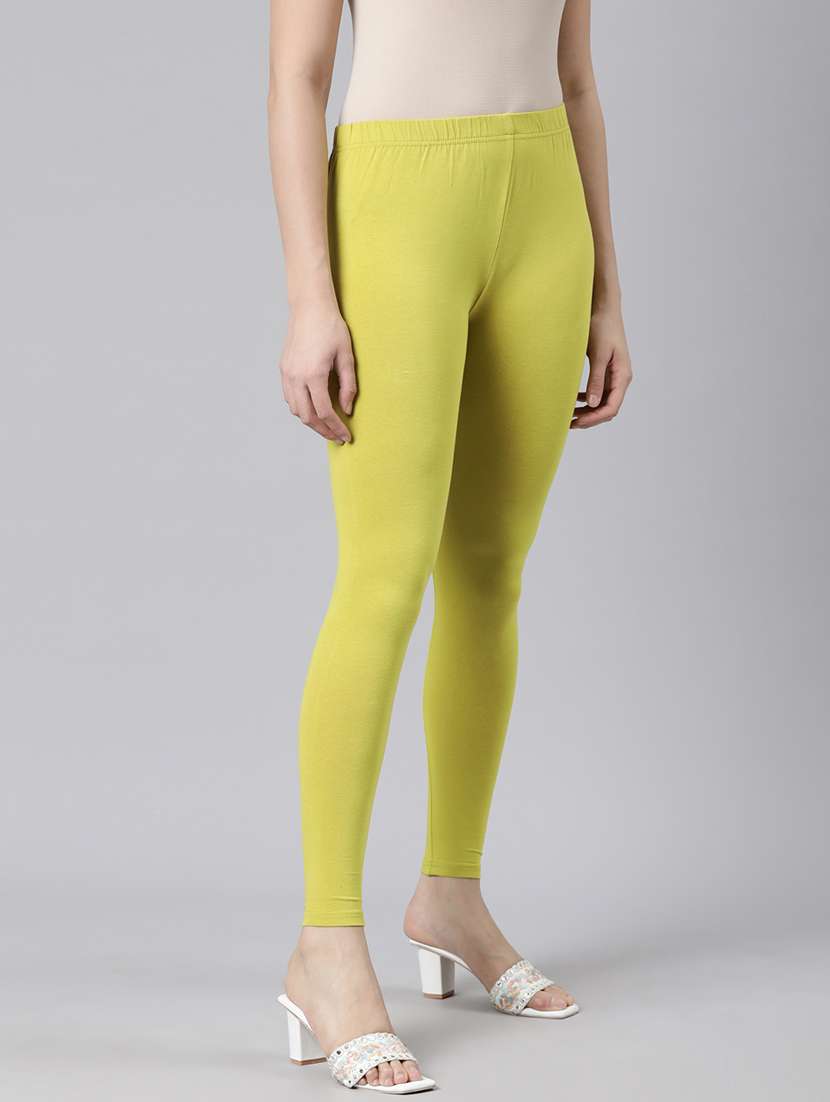 women solid high rise ankel length leggings - 21729814 - Standard Image - 1